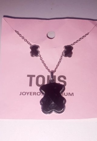 Conjunto Tous Oso Negro y Plata