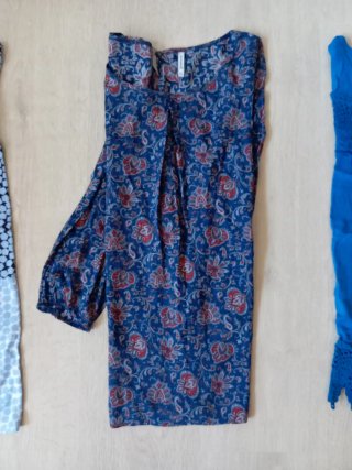 Lote 6 blusas mujer azul y multicolor