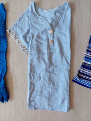 Lote 6 blusas mujer azul y multicolor