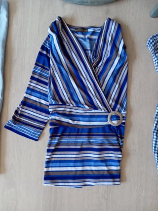 Lote 6 blusas mujer azul y multicolor