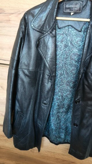Chaqueta de cuero vintage GARAVANI negra