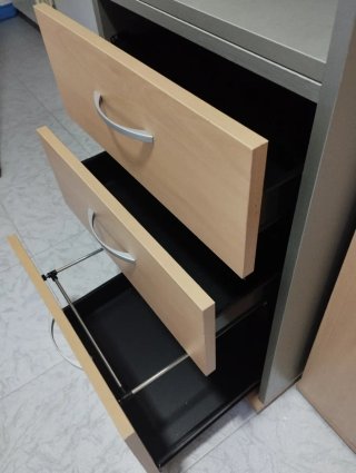 Armario Archivador Oficina Madera y Gris