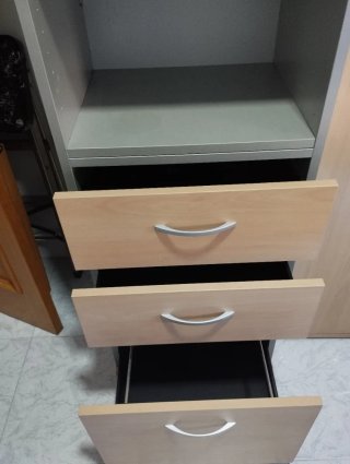 Armario Archivador Oficina Madera y Gris