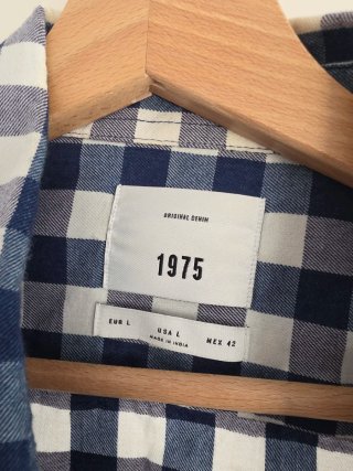 Camisa cuadros El Corte Inglés azul y blanco L