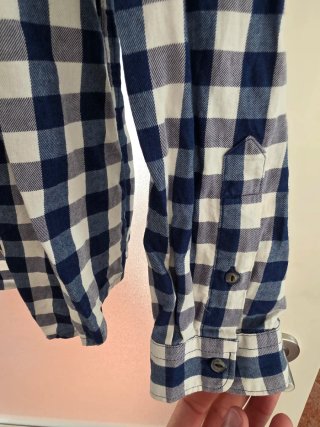 Camisa cuadros El Corte Inglés azul y blanco L