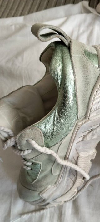 Sneakers beige e argento