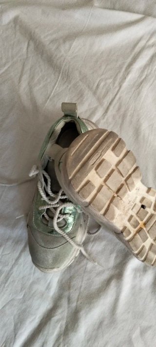 Sneakers beige e argento