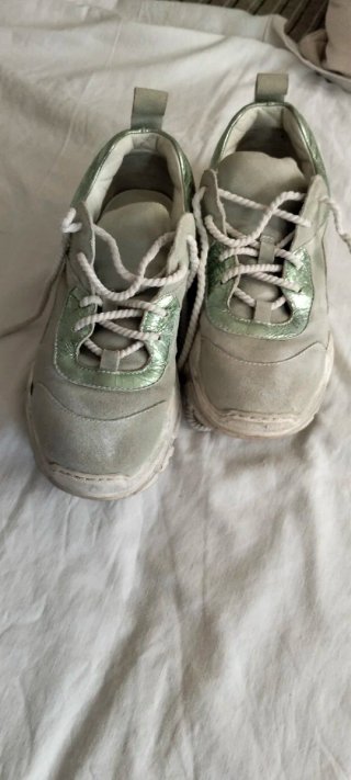 Sneakers beige e argento