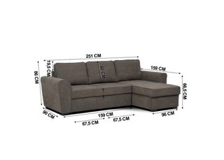 Sofá Chaiselongue Cama Reversible 3 Plazas