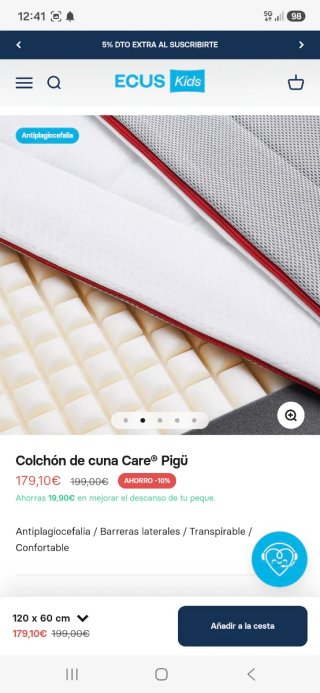 Colchón cuna Care Pigü