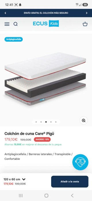 Colchón cuna Care Pigü