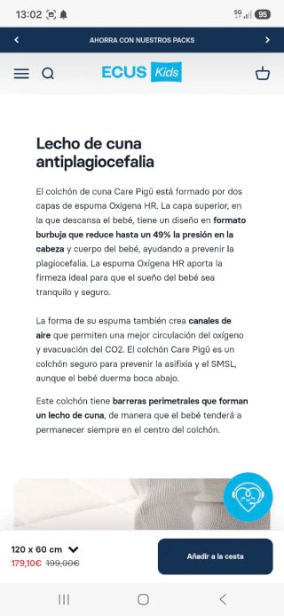 Colchón cuna Care Pigü