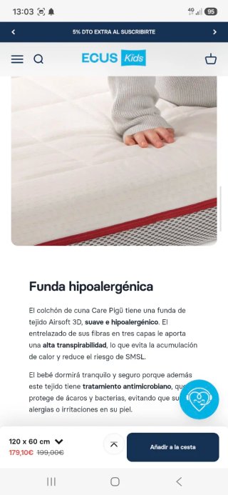 Colchón cuna Care Pigü