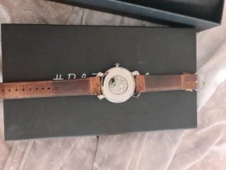 Orologio da polso marrone e argento