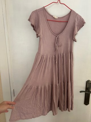 Vestido rosa estilo babydoll, talla S