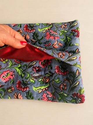 Cartera Clutch Floral Azul Multicolor