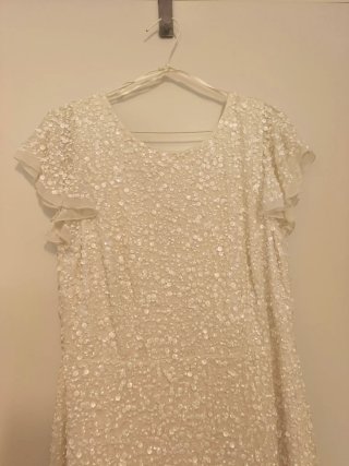 Vestido blanco lentejuelas