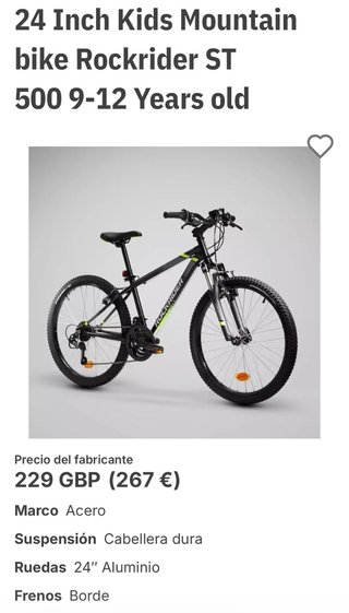 Bicicleta Rockrider Negra y Verde