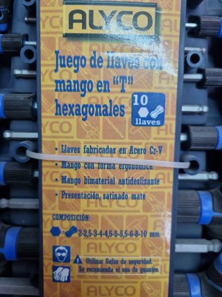 Juego Llaves T Hexagonales Alyco 10 uds