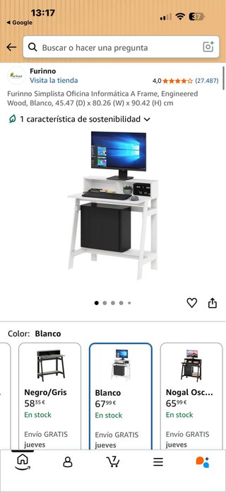 Escritorio Furinno 14054 Blanco Nuevo