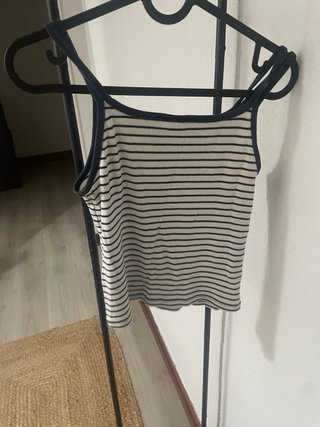 Top Zara tirantes rayas azul marino