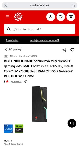 MSI MAG CODEX 5 12TE PC RTX 3080