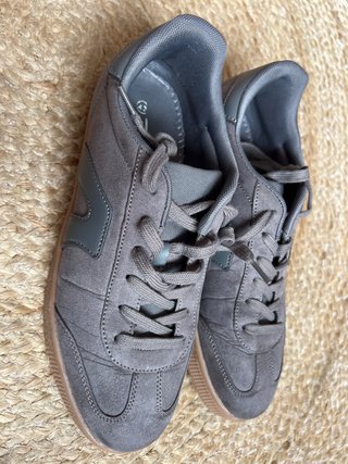 Zapatillas estilo samba hombre FUTE gris Talla 43