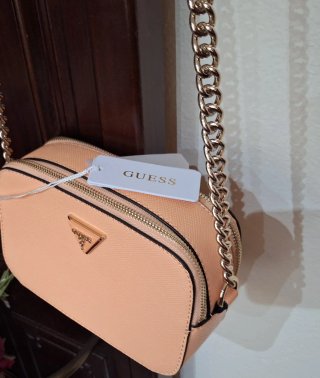 Bolso Guess Naranja Cadena Dorada
