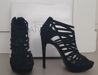 Sandalias tacón negras Catwalk mujer