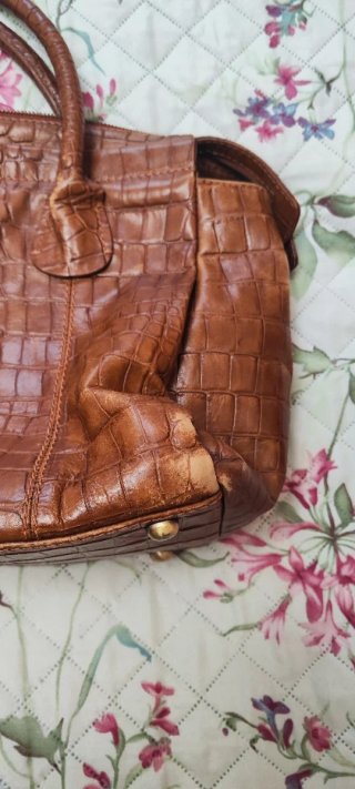 Bolso piel marrón Adolfo Domínguez