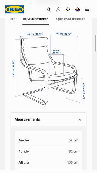Sillón Poäng Ikea en Roble con tapicería clara