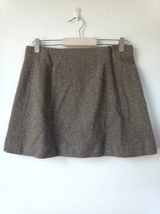 Falda mini de tweed marrón