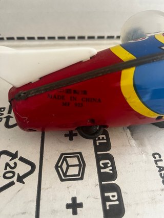 Juguete Vintage hojalata Cosmic Torpedo Boat 5