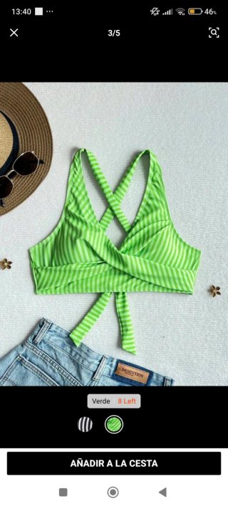 Top bikini rayas azul y blanco