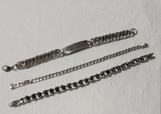 Lote 3 Pulseras Hombre Acero inoxidable