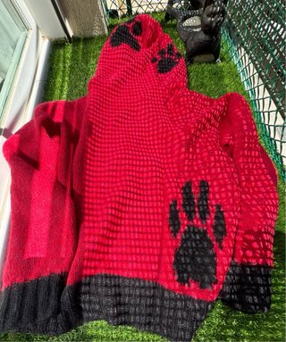 Jersey artesanal gato negro lana y seda