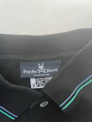 Polo Psycho Bunny Negro XS etiquetas autenticidad