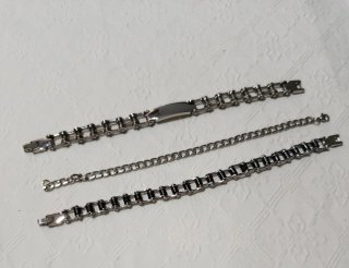 Lote 3 Pulseras Hombre Acero Inoxidable