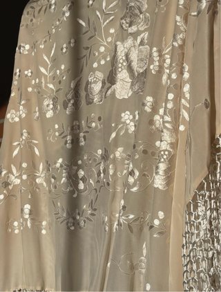 Mantón Manila Grande Beige/Crema Bordado