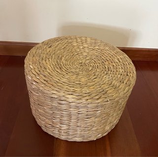 Puff redondo mimbre natural