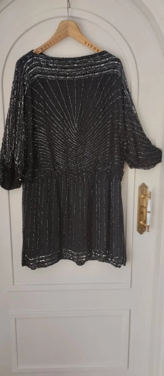 Vestido fiesta negro lentejuelas