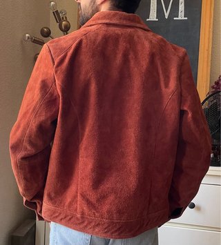 Chaqueta Cuero Ante Camarón Talla M