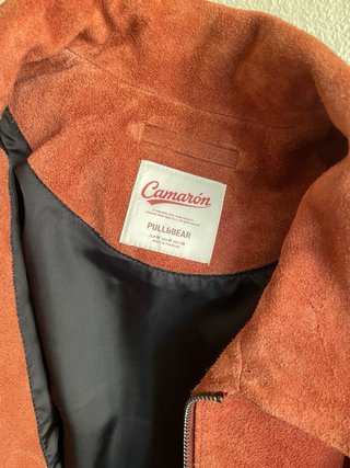 Chaqueta Cuero Ante Camarón Talla M