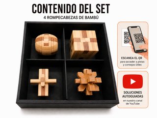 Set Moon 4 Puzzles Madera 3D | Rompecabezas IQ