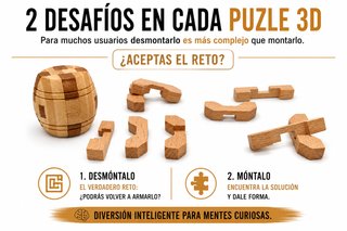 Set Moon 4 Puzzles Madera 3D | Rompecabezas IQ