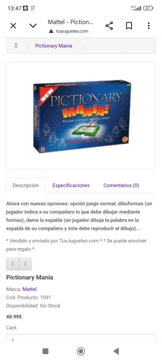 Pictionary Mania Juego de Mesa