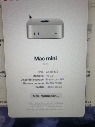 Mac Mini 4 + Dock con SSD 500GB .