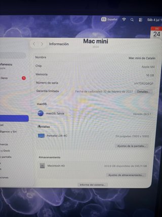 Mac Mini 4 + Dock con SSD 500GB .