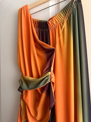 Conjunto Zara degradado naranja y verde