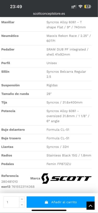 Bici Scott Scale 970 2021